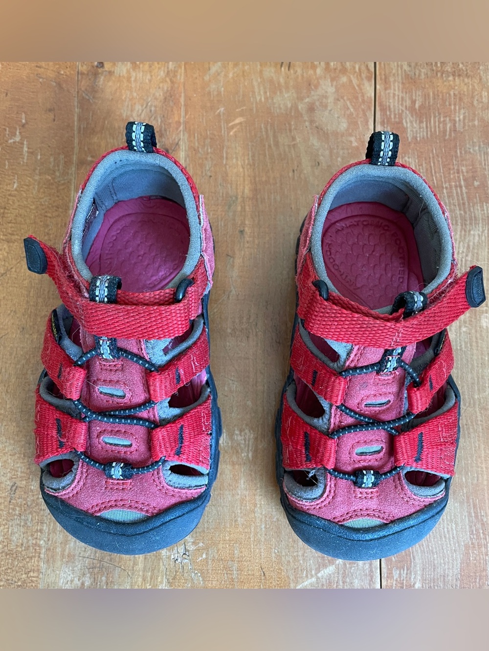 KEEN Red, Black and Gray Newport H2 Toddler Waterproof Sandals (size 6)